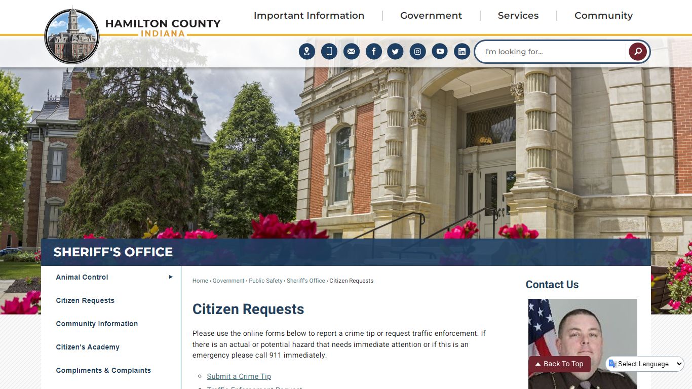 Citizen Requests | Hamilton County, IN